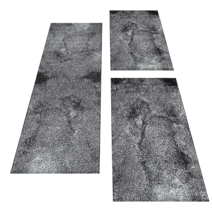 Teppich Läufer Set TARIO Schlafzimmer Kurzflor Bettumrandung 3 Teile