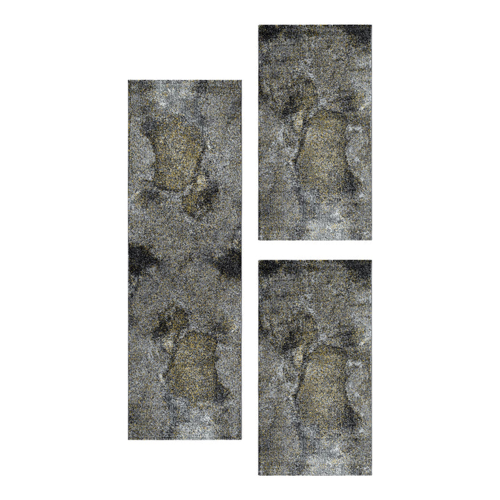 Teppich Läufer Set TARIO Schlafzimmer Kurzflor Bettumrandung 3 Teile