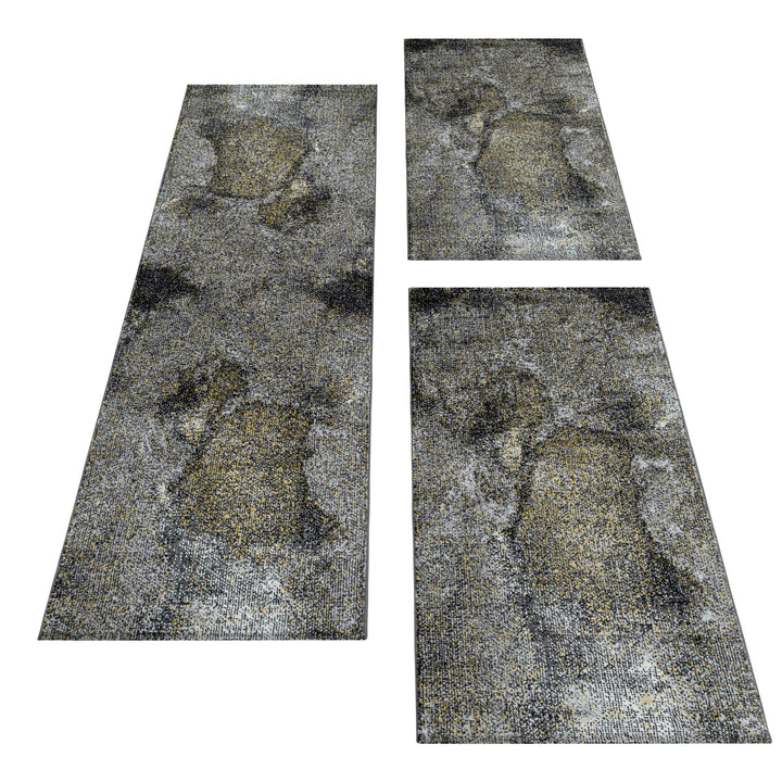 Teppich Läufer Set TARIO Schlafzimmer Kurzflor Bettumrandung 3 Teile