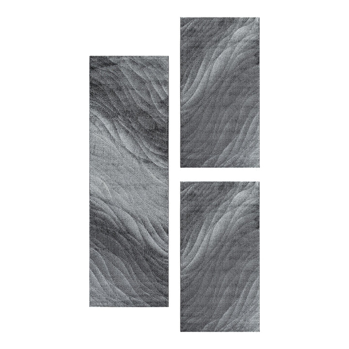 Teppich Läufer Set TARIO Schlafzimmer Kurzflor Bettumrandung 3 Teile