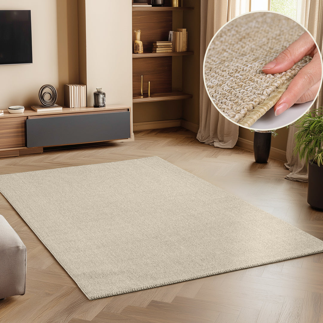 SIMPEX Teppich Wohnzimmer Einfarbig Schlingenflor, Weich & Pflegeleich – Simpex24
