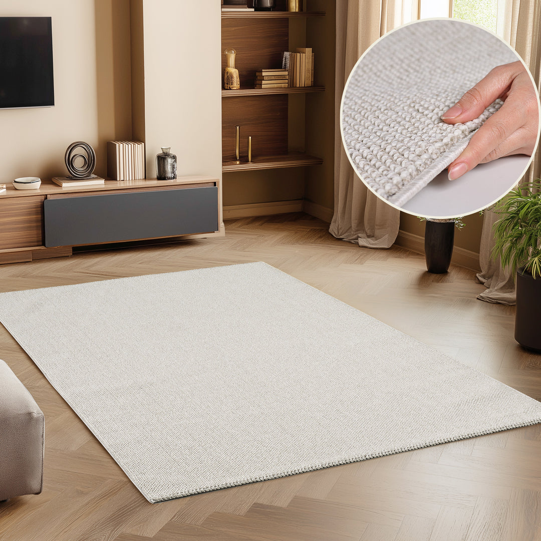 SIMPEX Teppich Wohnzimmer Einfarbig Schlingenflor, Weich & Pflegeleich – Simpex24