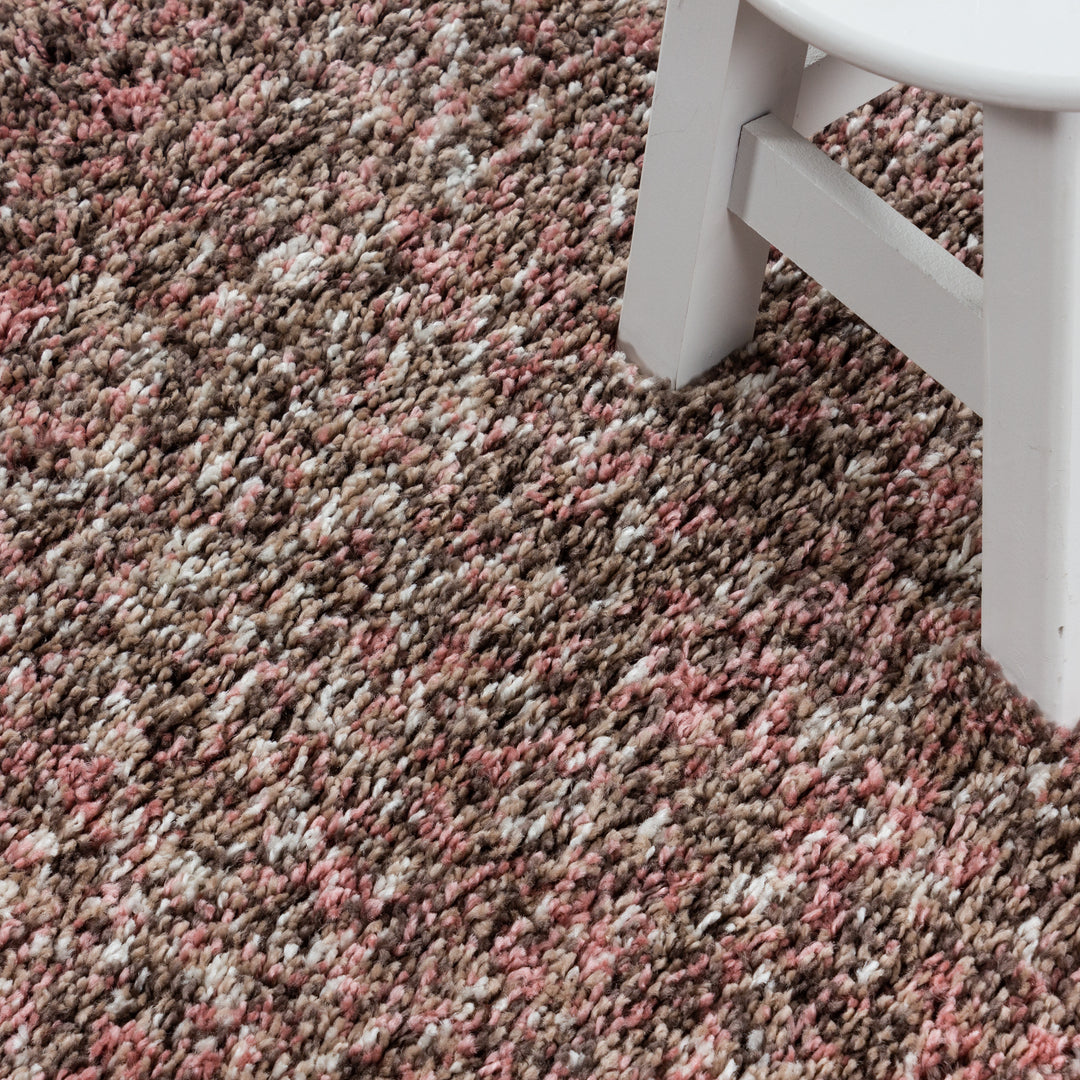 Runder Hochflor Teppich Meliert Design Wohnzimmer versch. farben und größen