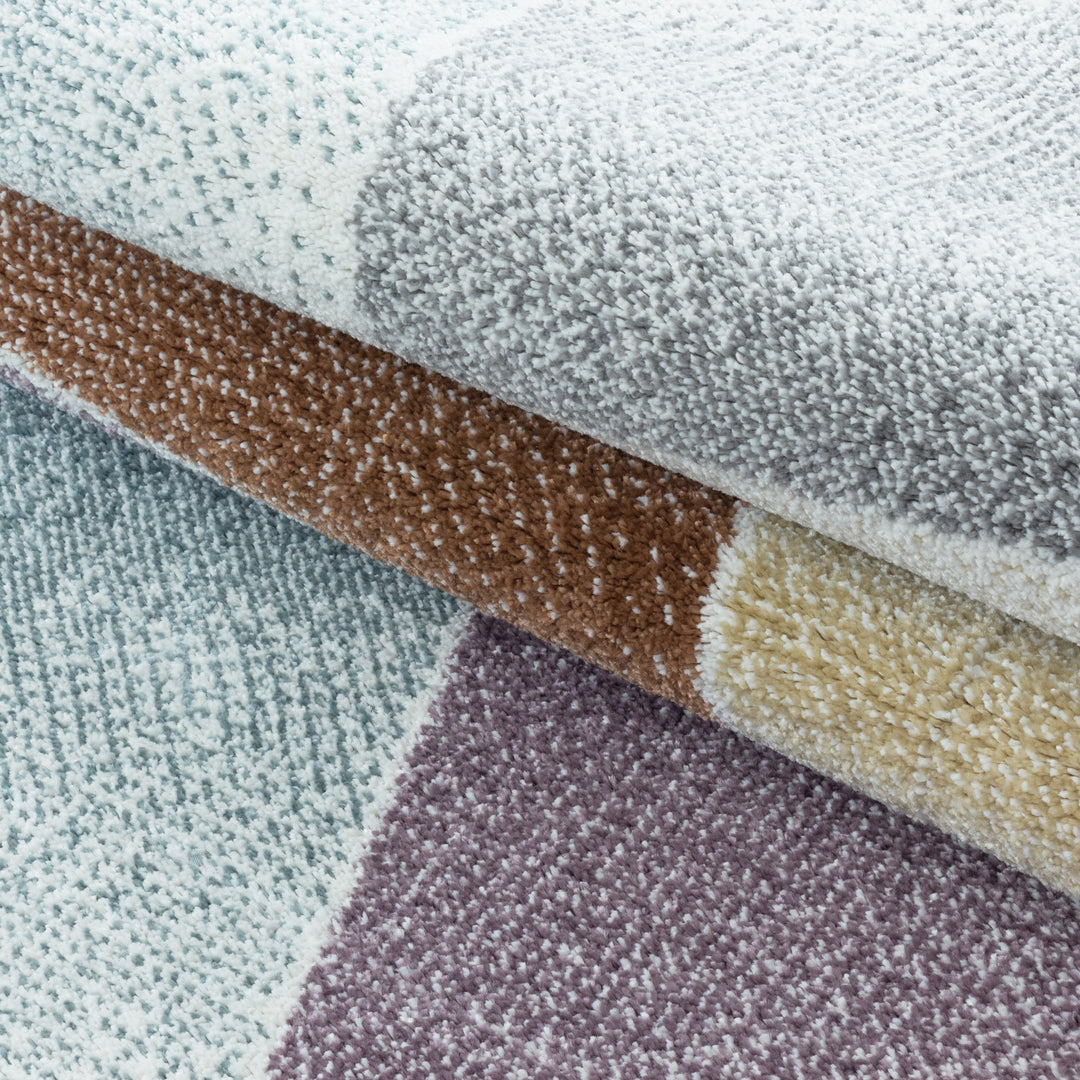 Teppich Läufer Set IROH Schlafzimmer Kurzflor Bettumrandung 3 Teile