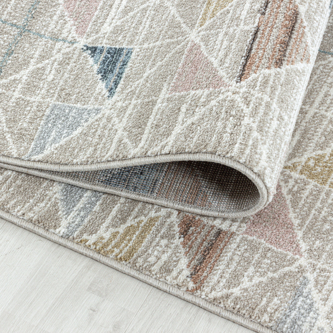 Short pile carpet ARCHIE living room design carpet triangle motif soft touch