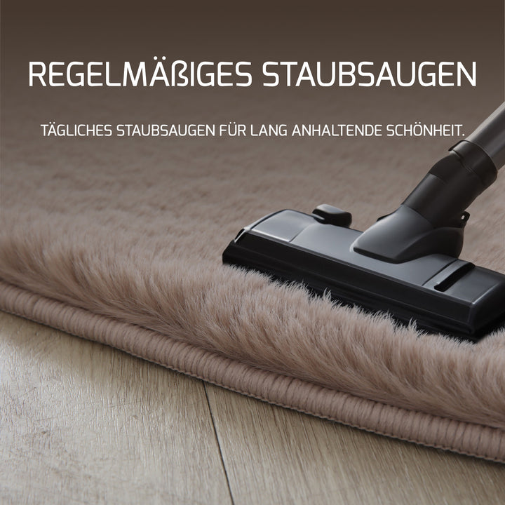 SIMPEX Rabbit Hochflor Teppich Flauschig Weich Kunstfell Fellteppich Einfarbig in vielen Größen als Teppich oder Läufer für Wohnzimmer Schlafzimmer Esszimmer Flur Rund und Rechteckig