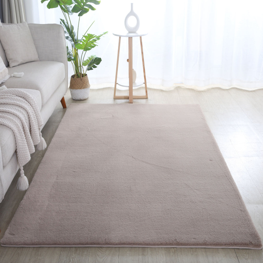SIMPEX Rabbit Hochflor Teppich Flauschig Weich Kunstfell Fellteppich Einfarbig in vielen Größen als Teppich oder Läufer für Wohnzimmer Schlafzimmer Esszimmer Flur Rund und Rechteckig