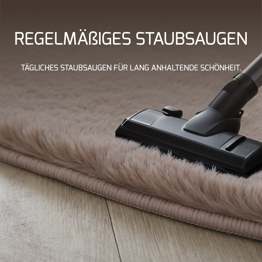 SIMPEX Rabbit Hochflor Teppich Flauschig Weich Kunstfell Fellteppich Einfarbig in vielen Größen als Teppich oder Läufer für Wohnzimmer Schlafzimmer Esszimmer Flur Rund und Rechteckig