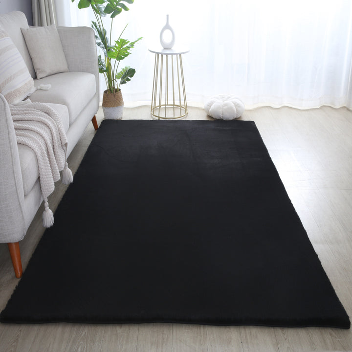 SIMPEX Rabbit Hochflor Teppich Flauschig Weich Kunstfell Fellteppich Einfarbig in vielen Größen als Teppich oder Läufer für Wohnzimmer Schlafzimmer Esszimmer Flur Rund und Rechteckig