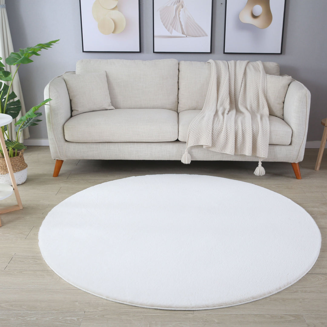 SIMPEX Rabbit Hochflor Teppich Flauschig Weich Kunstfell Fellteppich Einfarbig in vielen Größen als Teppich oder Läufer für Wohnzimmer Schlafzimmer Esszimmer Flur Rund und Rechteckig