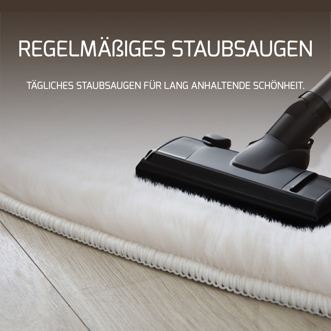 SIMPEX Rabbit Hochflor Teppich Flauschig Weich Kunstfell Fellteppich Einfarbig in vielen Größen als Teppich oder Läufer für Wohnzimmer Schlafzimmer Esszimmer Flur Rund und Rechteckig