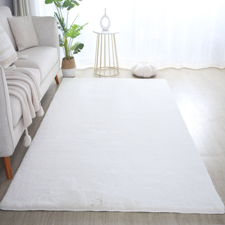 SIMPEX Rabbit Hochflor Teppich Flauschig Weich Kunstfell Fellteppich Einfarbig in vielen Größen als Teppich oder Läufer für Wohnzimmer Schlafzimmer Esszimmer Flur Rund und Rechteckig