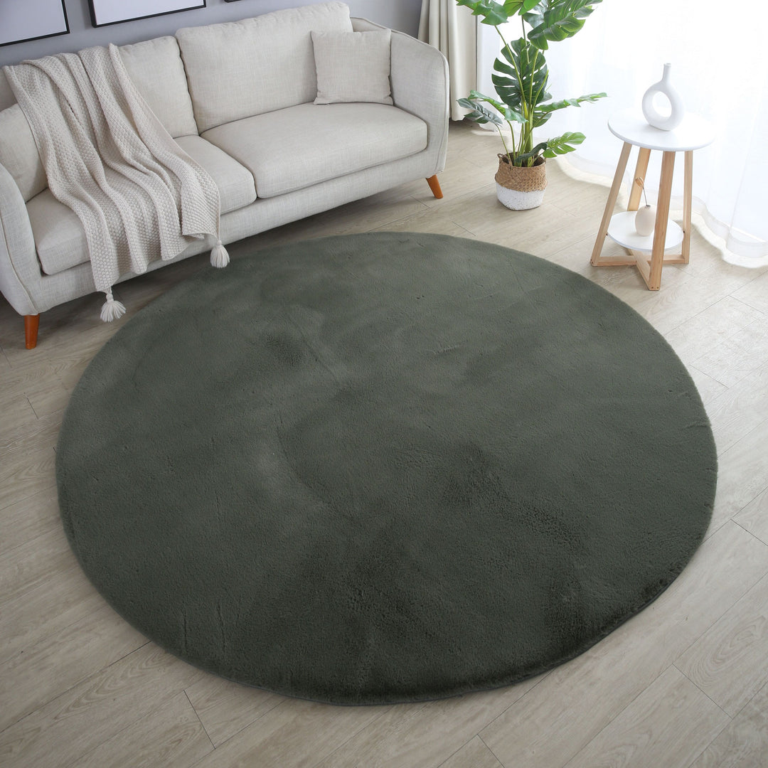 SIMPEX Rabbit Hochflor Teppich Flauschig Weich Kunstfell Fellteppich Einfarbig in vielen Größen als Teppich oder Läufer für Wohnzimmer Schlafzimmer Esszimmer Flur Rund und Rechteckig