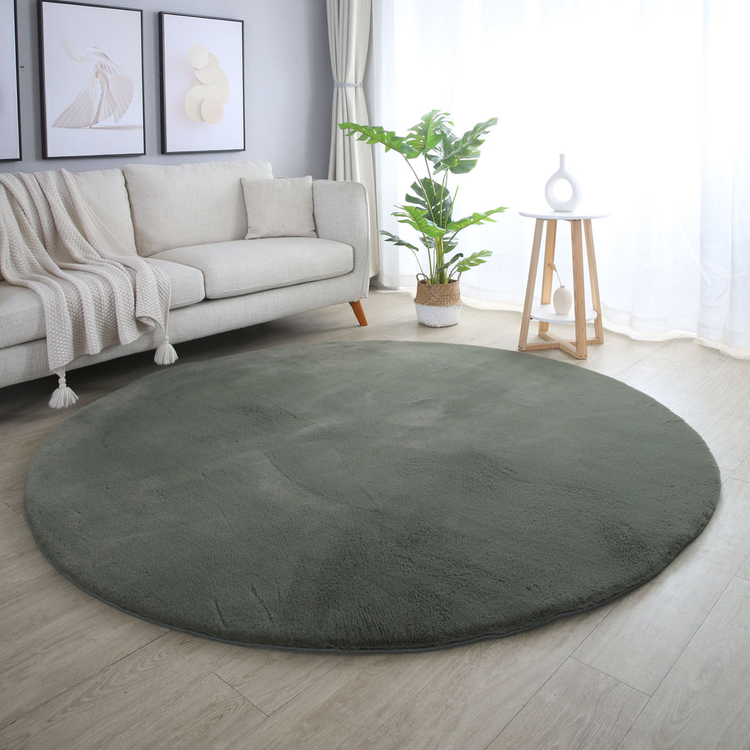 SIMPEX Rabbit Hochflor Teppich Flauschig Weich Kunstfell Fellteppich Einfarbig in vielen Größen als Teppich oder Läufer für Wohnzimmer Schlafzimmer Esszimmer Flur Rund und Rechteckig