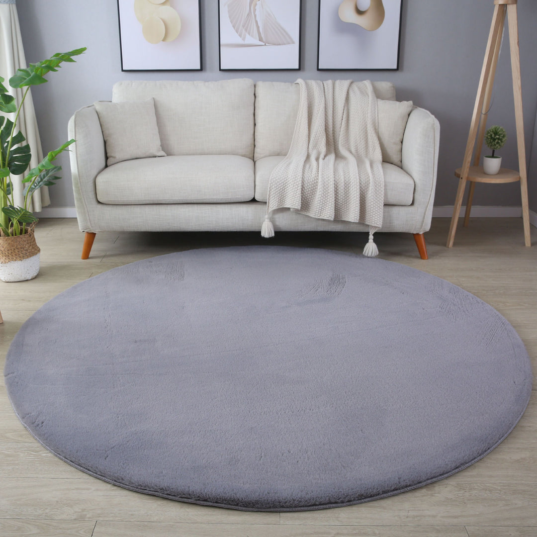 SIMPEX Rabbit Hochflor Teppich Flauschig Weich Kunstfell Fellteppich Einfarbig in vielen Größen als Teppich oder Läufer für Wohnzimmer Schlafzimmer Esszimmer Flur Rund und Rechteckig