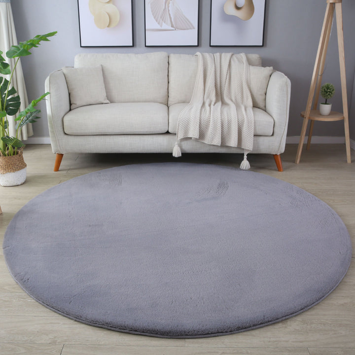 SIMPEX Rabbit Hochflor Teppich Flauschig Weich Kunstfell Fellteppich Einfarbig in vielen Größen als Teppich oder Läufer für Wohnzimmer Schlafzimmer Esszimmer Flur Rund und Rechteckig
