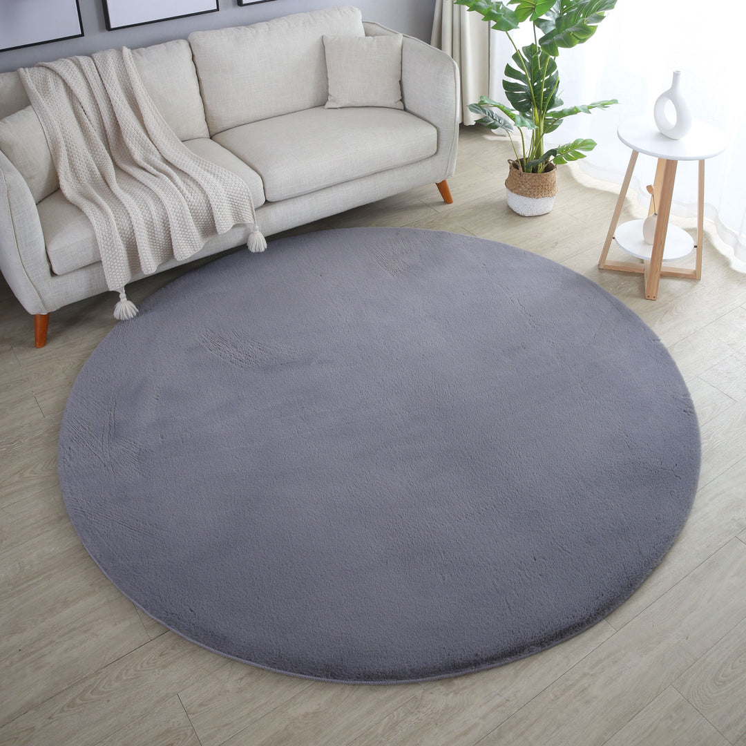 SIMPEX Rabbit Hochflor Teppich Flauschig Weich Kunstfell Fellteppich Einfarbig in vielen Größen als Teppich oder Läufer für Wohnzimmer Schlafzimmer Esszimmer Flur Rund und Rechteckig