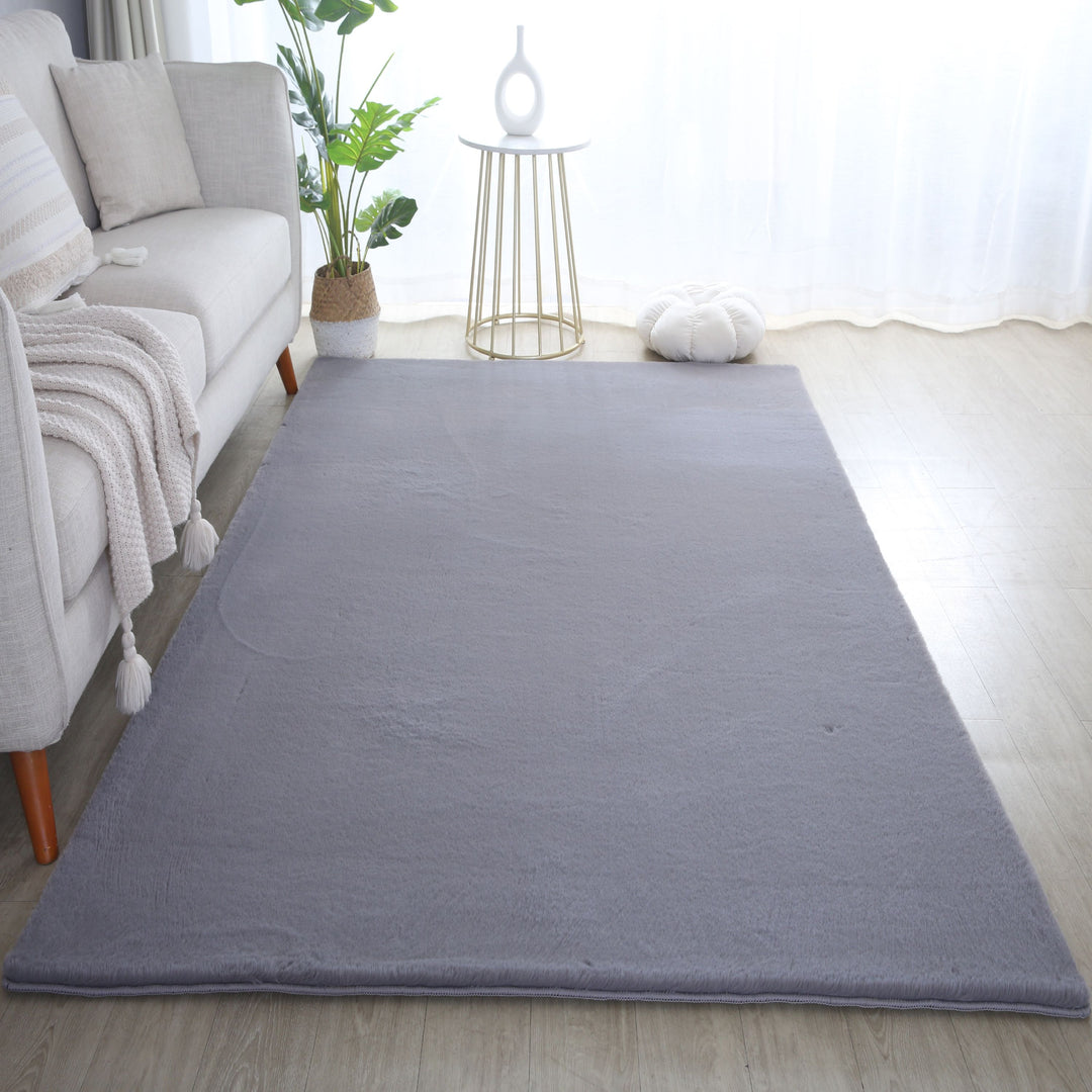 SIMPEX Rabbit Hochflor Teppich Flauschig Weich Kunstfell Fellteppich Einfarbig in vielen Größen als Teppich oder Läufer für Wohnzimmer Schlafzimmer Esszimmer Flur Rund und Rechteckig