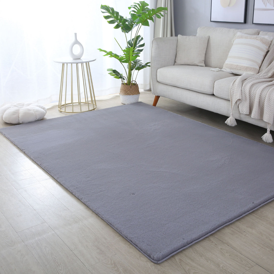 SIMPEX Rabbit Hochflor Teppich Flauschig Weich Kunstfell Fellteppich Einfarbig in vielen Größen als Teppich oder Läufer für Wohnzimmer Schlafzimmer Esszimmer Flur Rund und Rechteckig