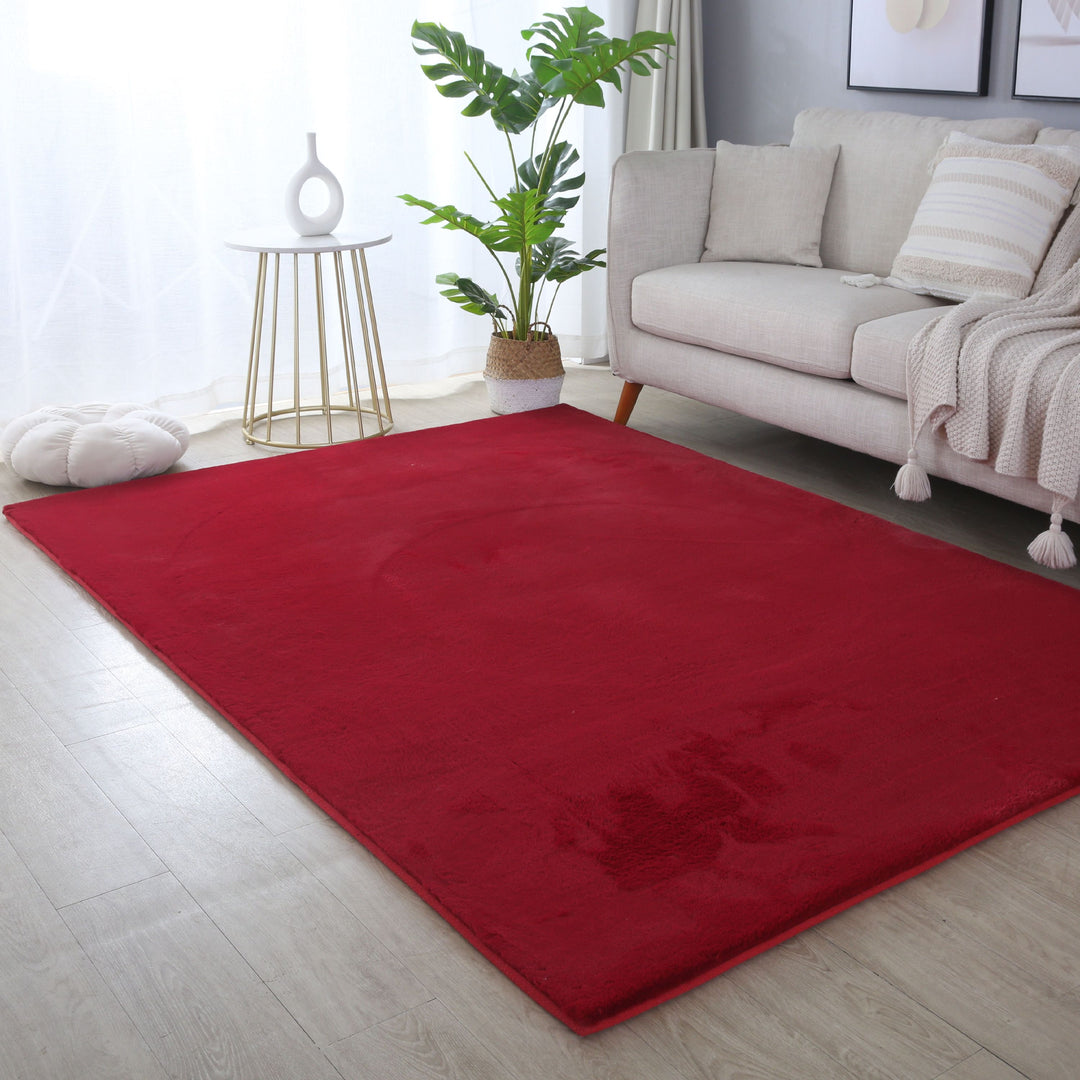 SIMPEX Rabbit Hochflor Teppich Flauschig Weich Kunstfell Fellteppich Einfarbig in vielen Größen als Teppich oder Läufer für Wohnzimmer Schlafzimmer Esszimmer Flur Rund und Rechteckig