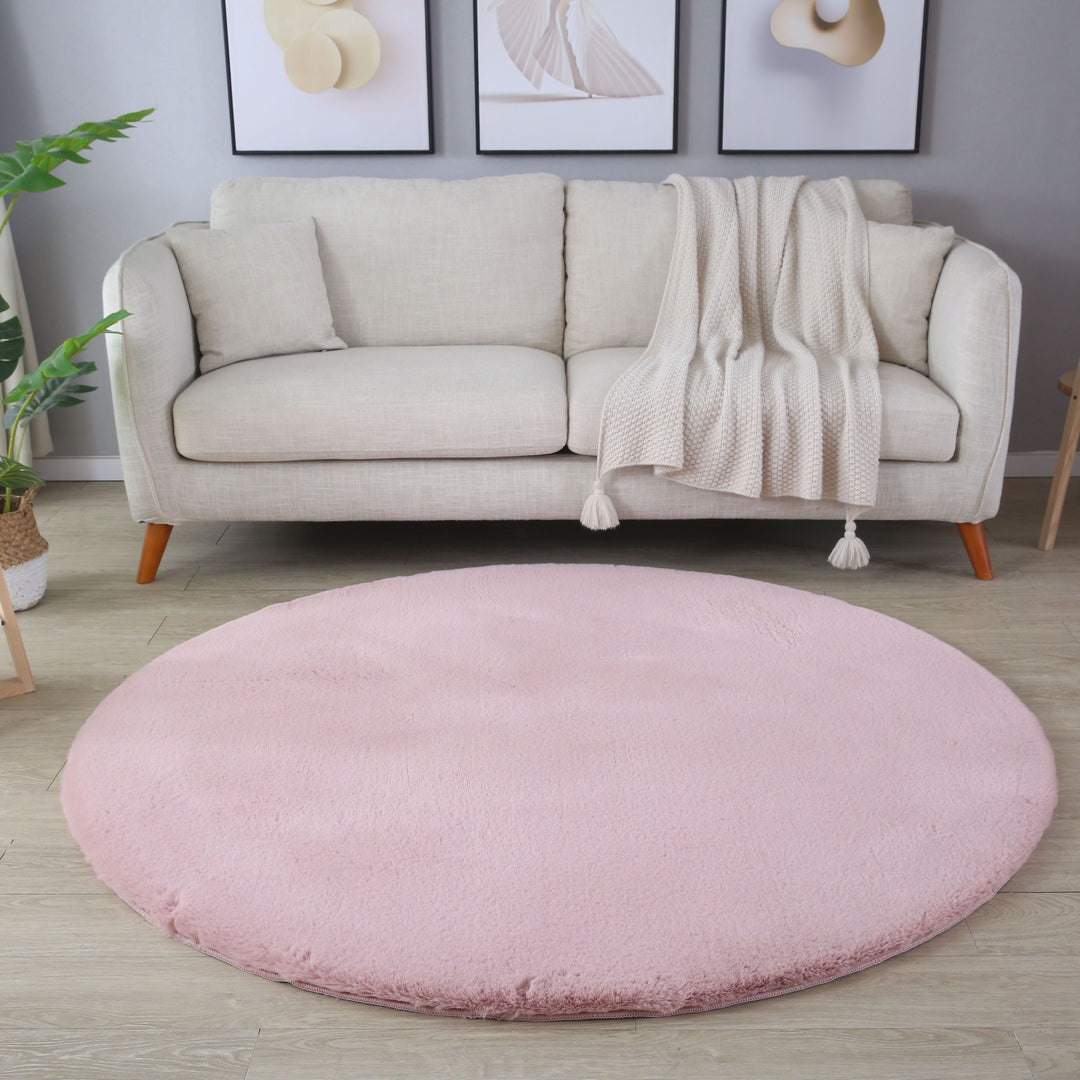 SIMPEX Rabbit Hochflor Teppich Flauschig Weich Kunstfell Fellteppich Einfarbig in vielen Größen als Teppich oder Läufer für Wohnzimmer Schlafzimmer Esszimmer Flur Rund und Rechteckig