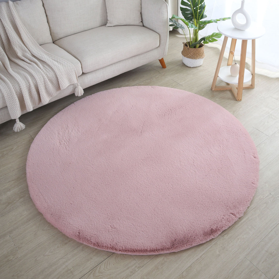 SIMPEX Rabbit Hochflor Teppich Flauschig Weich Kunstfell Fellteppich Einfarbig in vielen Größen als Teppich oder Läufer für Wohnzimmer Schlafzimmer Esszimmer Flur Rund und Rechteckig