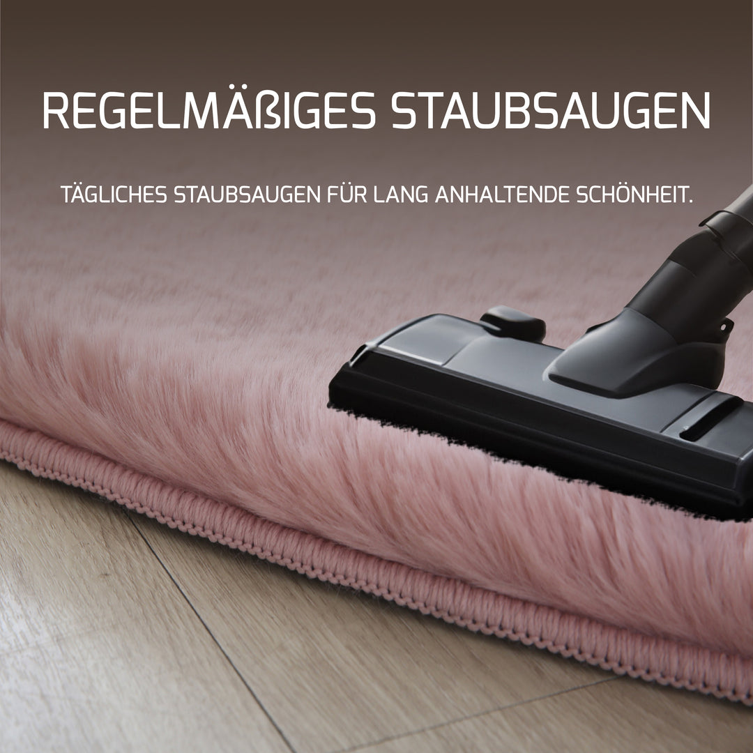 SIMPEX Rabbit Hochflor Teppich Flauschig Weich Kunstfell Fellteppich Einfarbig in vielen Größen als Teppich oder Läufer für Wohnzimmer Schlafzimmer Esszimmer Flur Rund und Rechteckig