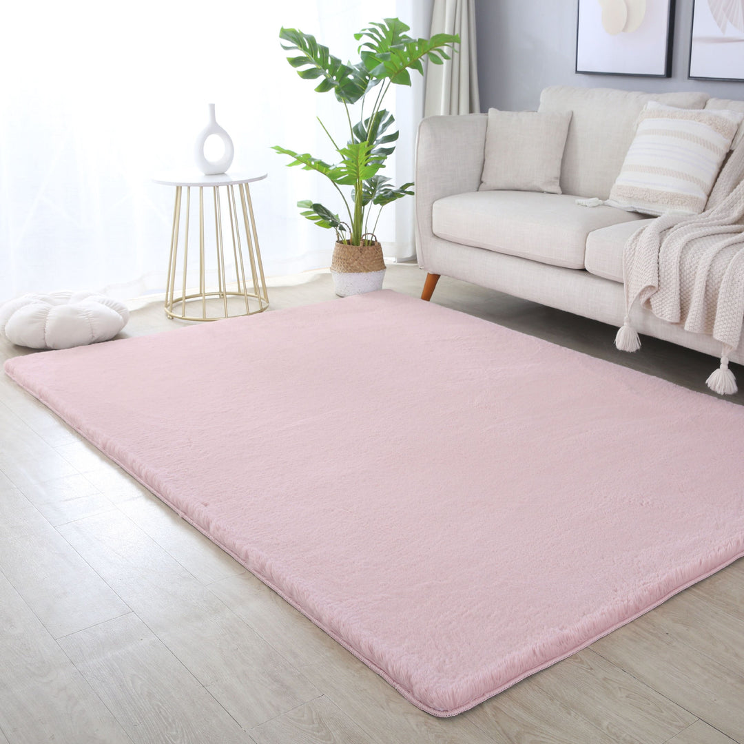 SIMPEX Rabbit Hochflor Teppich Flauschig Weich Kunstfell Fellteppich Einfarbig in vielen Größen als Teppich oder Läufer für Wohnzimmer Schlafzimmer Esszimmer Flur Rund und Rechteckig
