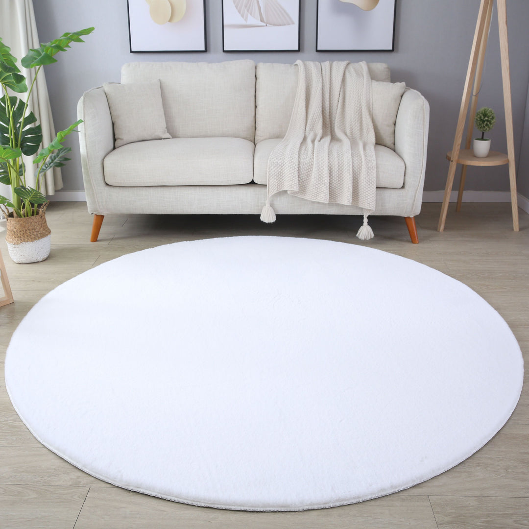 SIMPEX Rabbit Hochflor Teppich Flauschig Weich Kunstfell Fellteppich Einfarbig in vielen Größen als Teppich oder Läufer für Wohnzimmer Schlafzimmer Esszimmer Flur Rund und Rechteckig