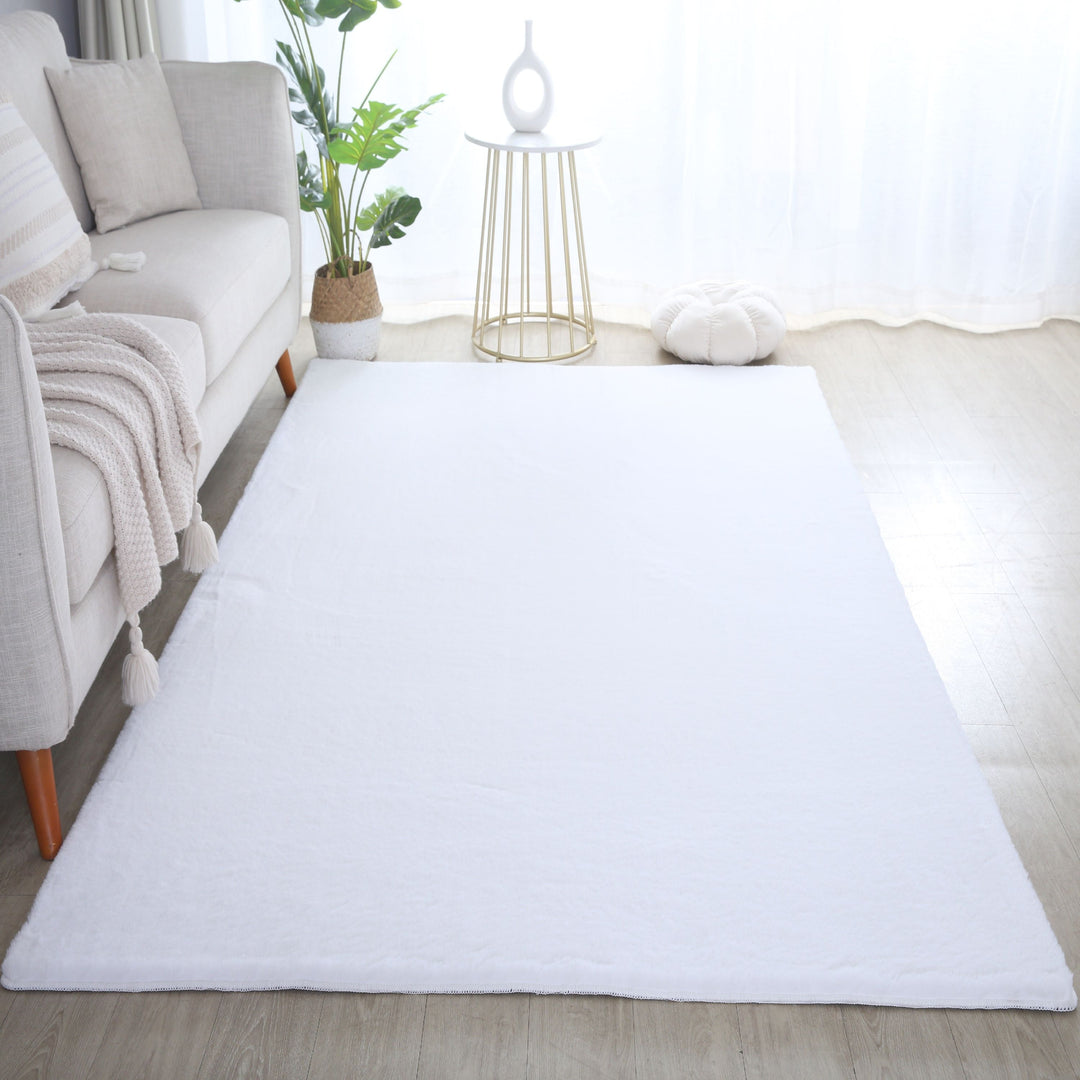 SIMPEX Rabbit Hochflor Teppich Flauschig Weich Kunstfell Fellteppich Einfarbig in vielen Größen als Teppich oder Läufer für Wohnzimmer Schlafzimmer Esszimmer Flur Rund und Rechteckig