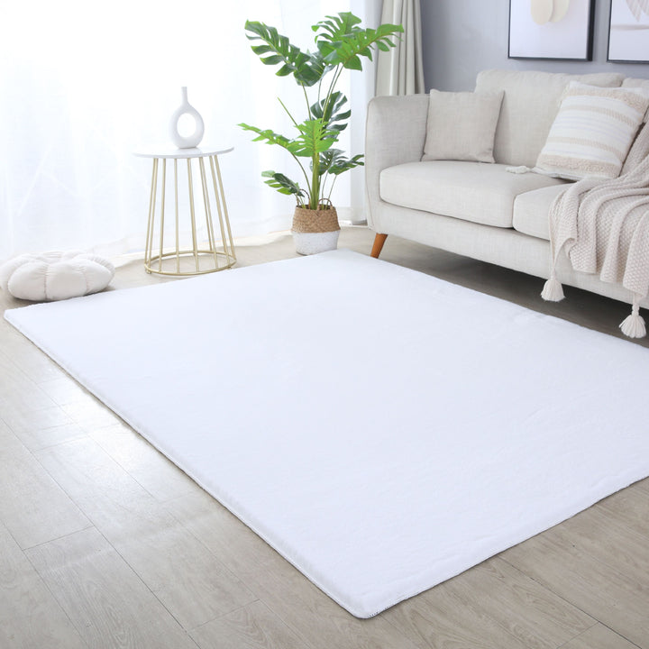SIMPEX Rabbit Hochflor Teppich Flauschig Weich Kunstfell Fellteppich Einfarbig in vielen Größen als Teppich oder Läufer für Wohnzimmer Schlafzimmer Esszimmer Flur Rund und Rechteckig