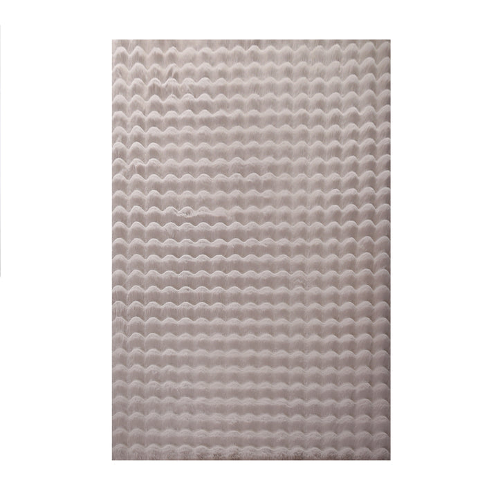 SIMPEX Flauschiger Teppich in Felloptik mit Hoch-Tief Struktur & Bubble-Design, Super Weich, Plüschig, Ideal für Wohnzimmer & Schlafzimmer