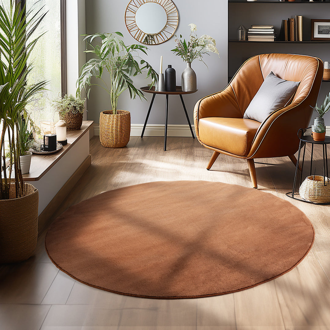 SIMPEX Waschbarer Teppich Kurzflor Modern Einfarbig Weich Rutschfest Maschinenwaschbar Pflegeleicht für Wohnzimmer Schlafzimmer Flur Esszimmer