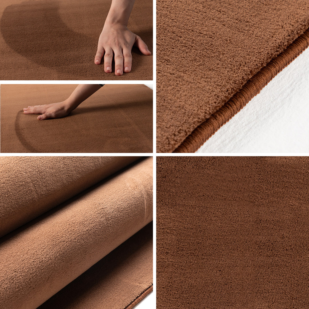 SIMPEX Waschbarer Teppich Kurzflor Modern Einfarbig Weich Rutschfest Maschinenwaschbar Pflegeleicht für Wohnzimmer Schlafzimmer Flur Esszimmer
