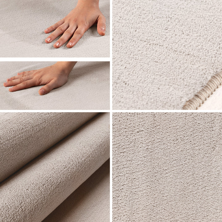 SIMPEX Waschbarer Teppich Kurzflor Modern Einfarbig Weich Rutschfest Maschinenwaschbar Pflegeleicht für Wohnzimmer Schlafzimmer Flur Esszimmer
