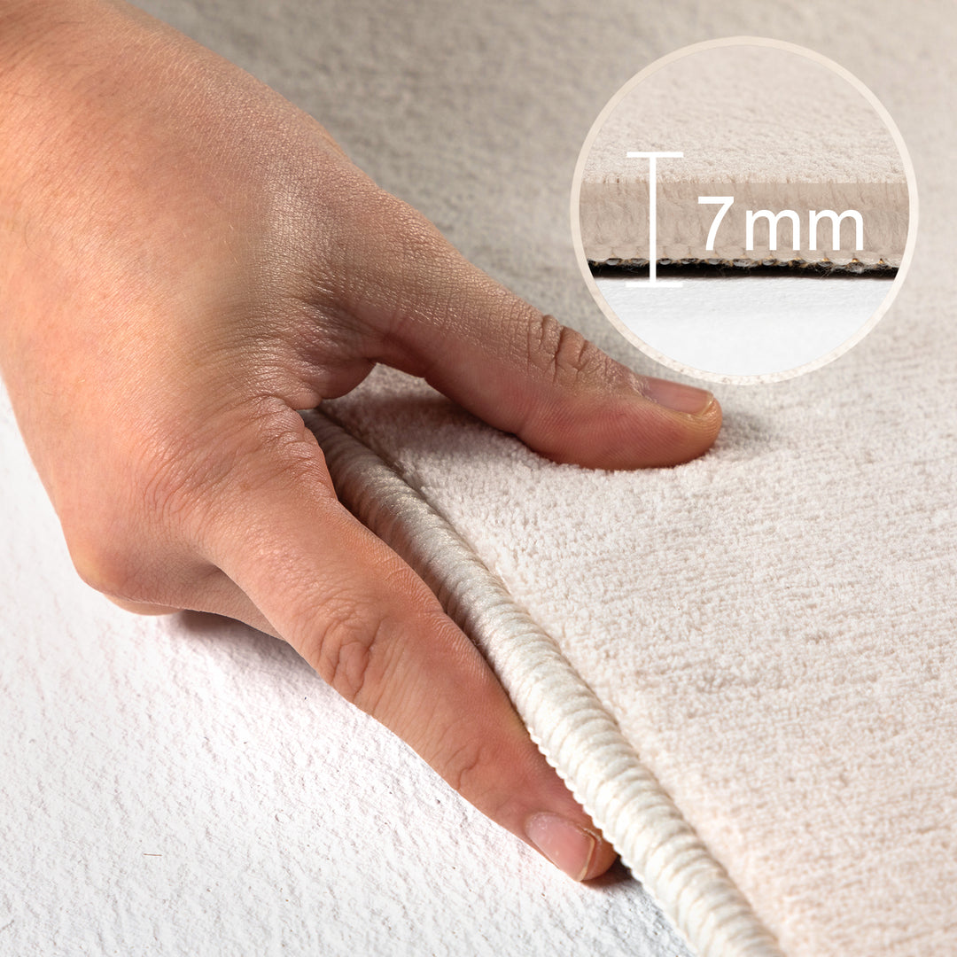 SIMPEX Waschbarer Teppich Kurzflor Modern Einfarbig Weich Rutschfest Maschinenwaschbar Pflegeleicht für Wohnzimmer Schlafzimmer Flur Esszimmer