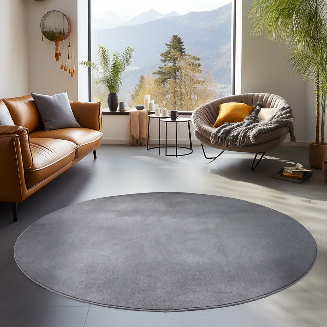 SIMPEX Waschbarer Teppich Kurzflor Modern Einfarbig Weich Rutschfest Maschinenwaschbar Pflegeleicht für Wohnzimmer Schlafzimmer Flur Esszimmer