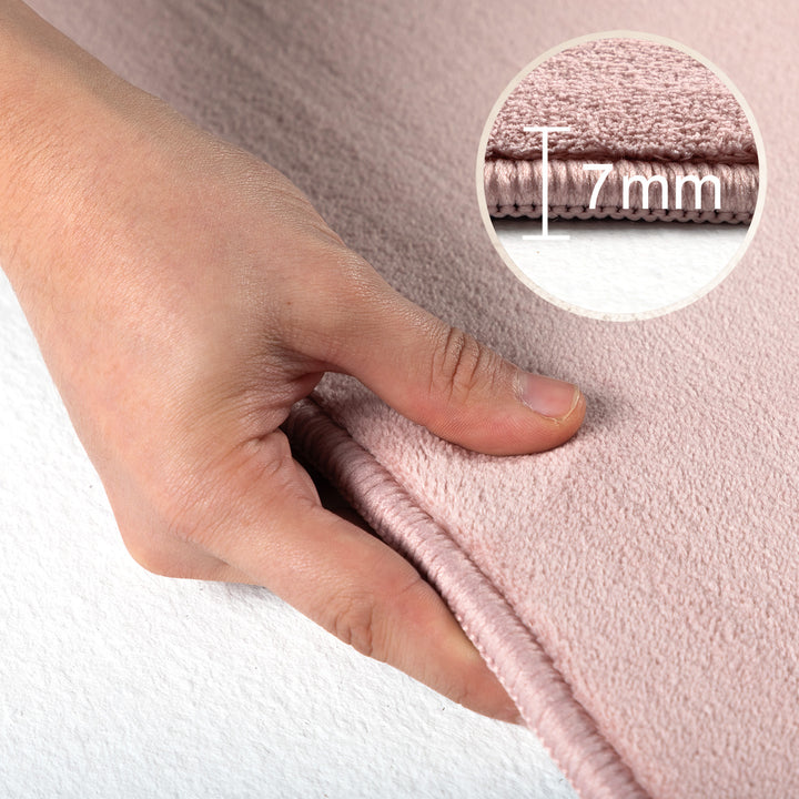 SIMPEX Waschbarer Teppich Kurzflor Modern Einfarbig Weich Rutschfest Maschinenwaschbar Pflegeleicht für Wohnzimmer Schlafzimmer Flur Esszimmer