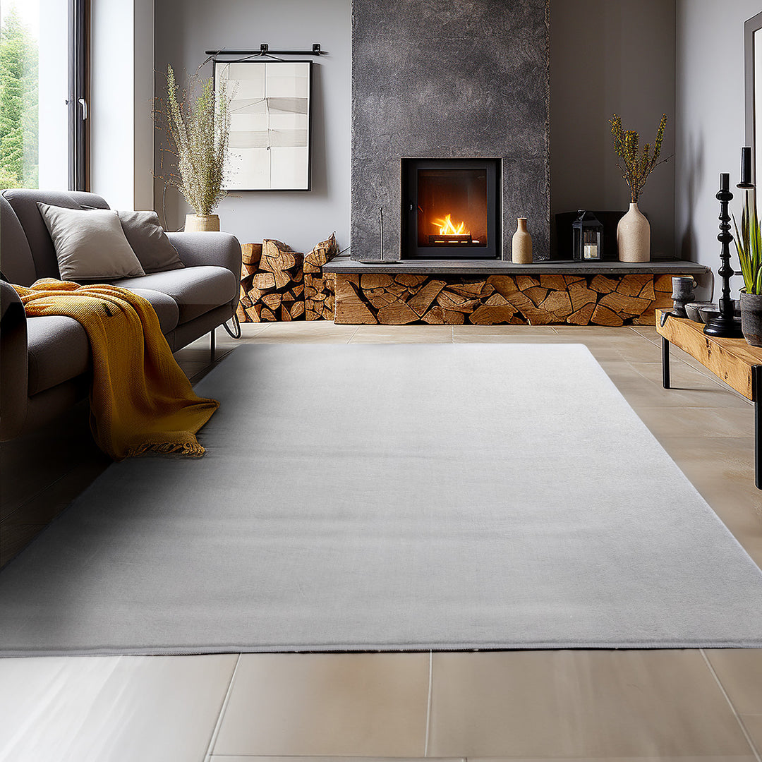 SIMPEX Waschbarer Teppich Kurzflor Modern Einfarbig Weich Rutschfest M – Simpex24