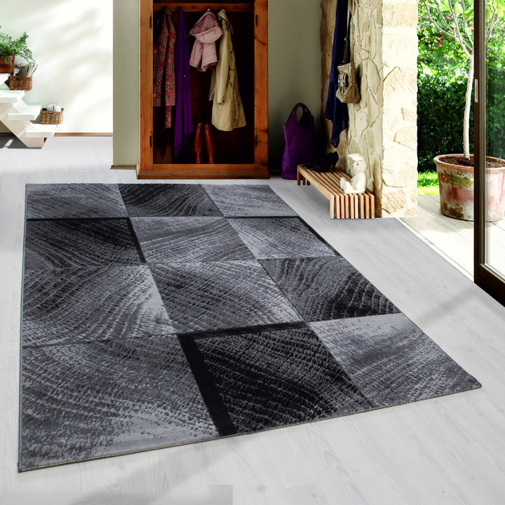 Short Pile Carpet PULS Living Room Design Carpet Checked Design Modern