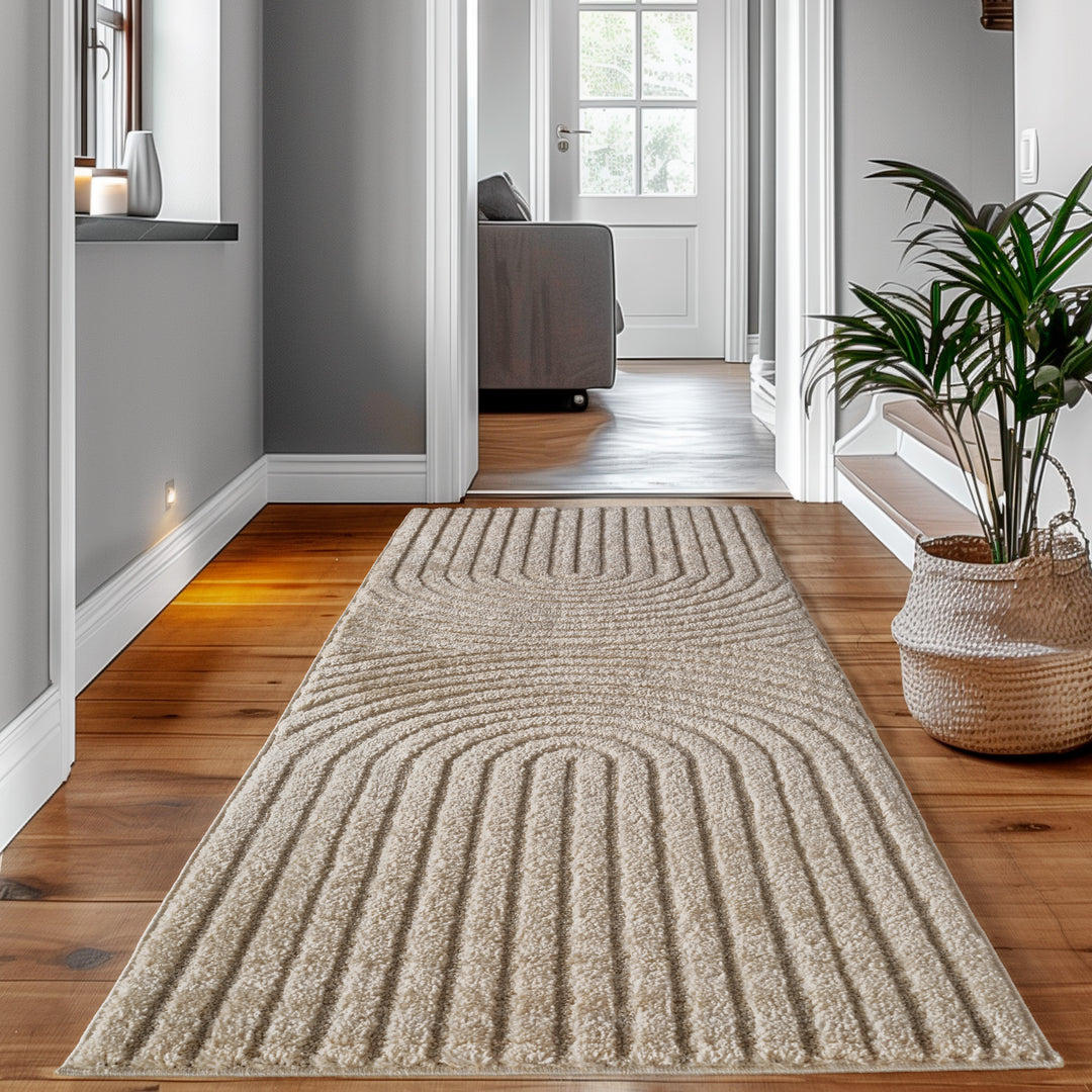 Teppich Wohnzimmer Küchenteppich Schlafzimmer Beige Design Flauschig Weich