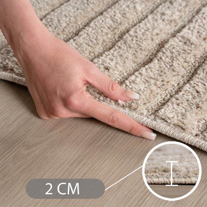 Teppich Wohnzimmer Küchenteppich Schlafzimmer Beige Design Flauschig Weich