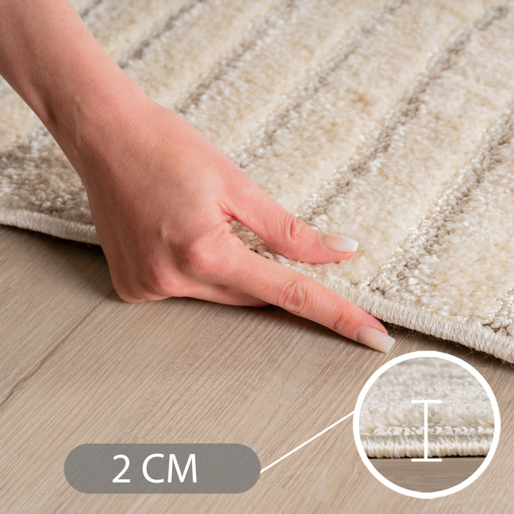 Teppich Wohnzimmer Küchenteppich Schlafzimmer Beige Design Flauschig Weich