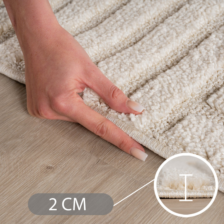 Teppich Wohnzimmer Küchenteppich Schlafzimmer Beige Flauschig Pflegeleicht