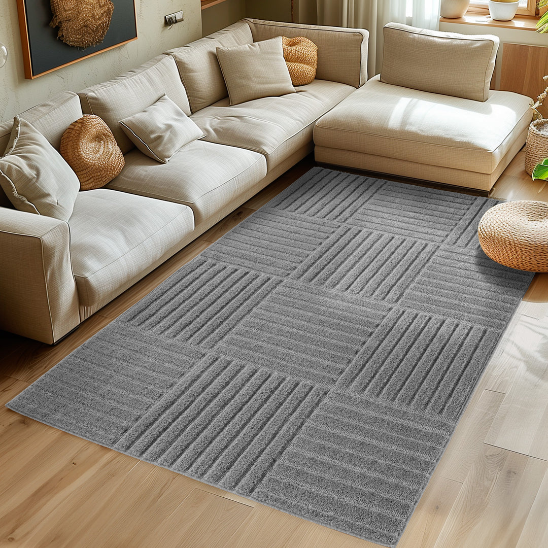 Teppich Wohnzimmer Küchenteppich Schlafzimmer Beige Flauschig Pflegeleicht