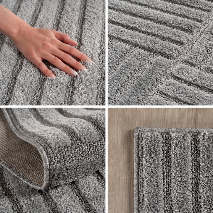 Teppich Wohnzimmer Küchenteppich Schlafzimmer Beige Flauschig Pflegeleicht