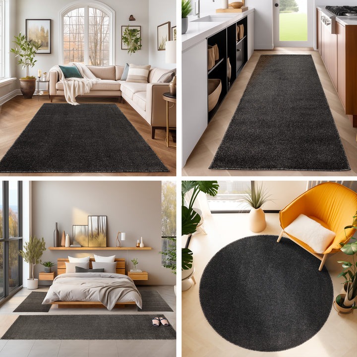 Short Pile Carpet ADA Living Room Gabbeh Optics Unicolored Soft Touch
