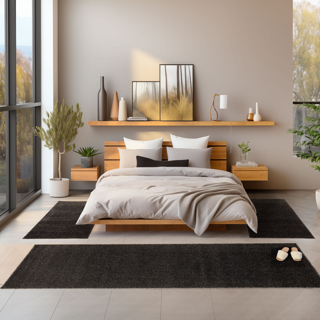 Teppich Läufer Set ADA Schlafzimmer Kurzflor Teppiche Bettumrandung 3 Teile|SIMRUG.DE – Simpex24