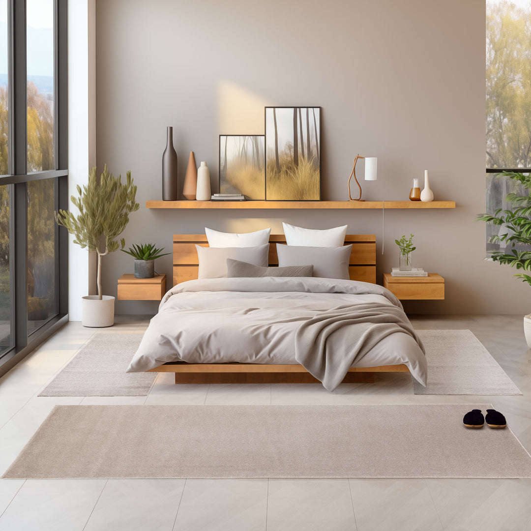 Teppich Läufer Set ADA Schlafzimmer Kurzflor Teppiche Bettumrandung 3 Teile|SIMRUG.DE – Simpex24