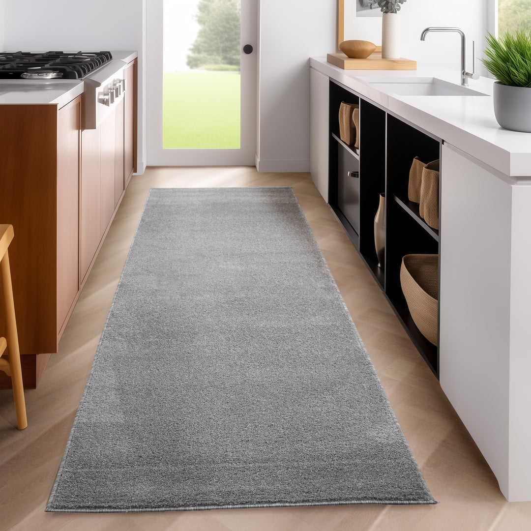 Kurzflor Teppich ADA Wohnzimmer Einfarbig Hellgrau|SIMRUG.DE – Simpex24
